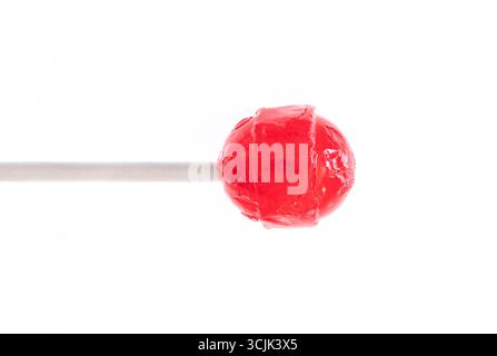A red sucker candy on white background Stock Photo