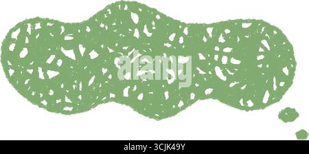 Green Fluid Crayon Speech Balloon Stock Vector