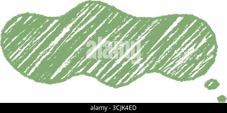 Green Crayon Scribble Speech Bubble Stock Vector