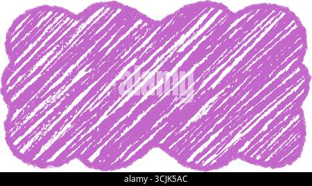 Groovy Crayon Scallop Rectangle Border Sketched Stock Vector