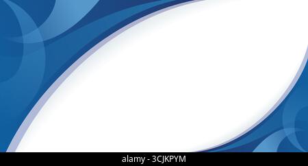 Blue abstract curve frame background with copy space for your text, banner, poster, flyer, presentation slides, business cards, landing pages, header Stock Vector