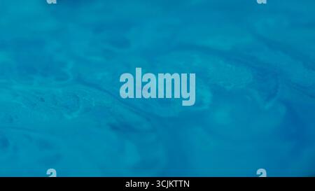Splash marble. Abstract paint. Defocused blue color ripple chemical texture water emulsion fluid liquid floating on art background. Stock Photo