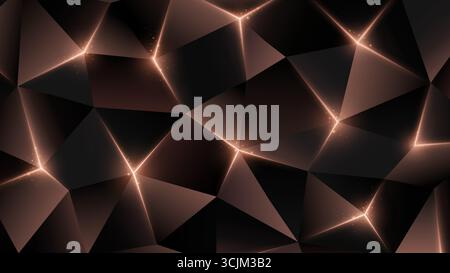 Broken chocolate abstract background. Brown warm wallpaper. Soft coffee color. Geometric low poly metal background. Monochrome chocolate triangles Stock Vector