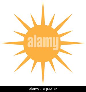 Sun icon symbol. Solar light concept. Warm shine illustration. Vector bright weather. EPS 10. Stock Vector