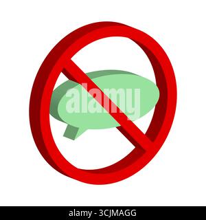 Forbidden chat bubble. No talking sign. Censorship symbol Vector. Banned conversation emblem. EPS 10. Stock Vector