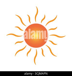 Colorful sun icon. Solar light symbol. Gradient summer Vector. Warm weather sign. EPS 10. Stock Vector