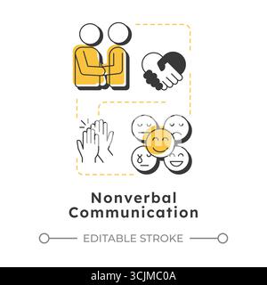 Nonverbal communication modern linear concept icon Stock Vector