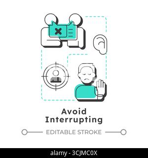 Avoid interrupting modern linear concept icon Stock Vector