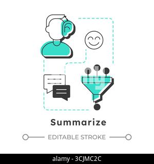 Summarize modern linear concept icon Stock Vector