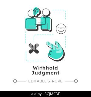 Withhold judgment modern linear concept icon Stock Vector