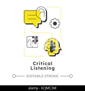 Critical listening modern linear concept icon Stock Vector