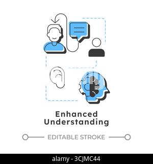Enhanced understanding modern linear concept icon Stock Vector
