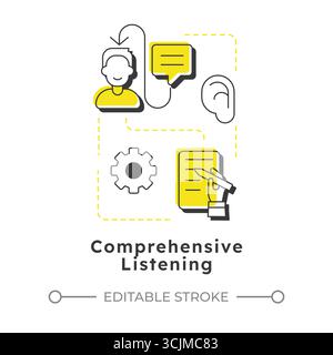 Comprehensive listening modern linear concept icon Stock Vector