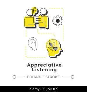 Appreciative listening modern linear concept icon Stock Vector