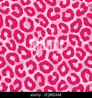 Pink Leopard skin seamless pattern design. Animal print vector illustration background. Wildlife fur skin design illustration for web, home decor, fas Stock Vector