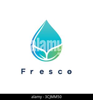 Premium security safety organic natural medical water drop business logo design Stock Vector