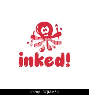 Premium octopus art drawing logo design Stock Vector