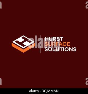 Premium brick block letter h square logo design Stock Vector