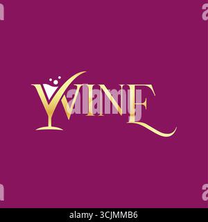 Premium wine logo design Stock Vector