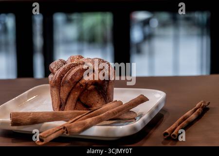 cinnamon roll at bakery in Bangkok Stock Photo