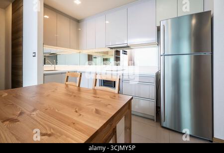 open plan kitchen at luxury condo in Sathorn / Bangkok Stock Photo
