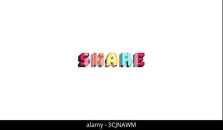 Share colorful bold popular internet button word Stock Vector