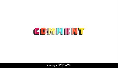 Comment colorful bold popular internet button word Stock Vector