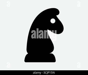 Chess Piece Horse Icon Knight Black Silhouette Shape Cutout Sign Symbol Success Strategy Game Animal Wildlife Checkmate Attack Defense Tournament Stock Vector
