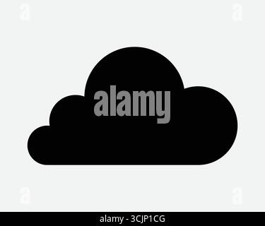 Black Cloud Shape Silhouette Sign Symbol. Cloudy sky forecast season climate . Digital storage computer data online server technology upload download Stock Vector