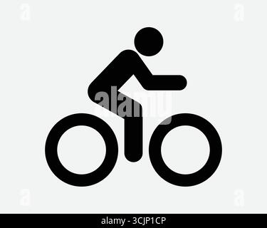Cyclist on Bike Icon person Cycling Riding a Road Bicycle Commuter Commuting by active mobility healthy transport sports recreation sport athlete sign Stock Vector