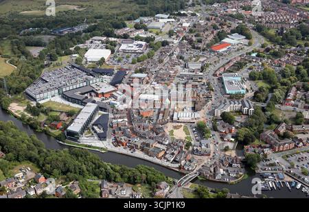 aerial view of Northwich town centre, Cheshire Stock Photo