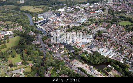 aerial view of Northwich town centre, Cheshire Stock Photo