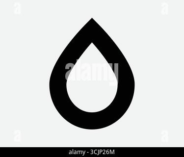 Oil Droplet Line Icon Water Drop Drip Outline Shape Sign Symbol Wet Blood Donation Dripping Rain Raindrop Tear Dew Condensation Moist Graphic Clipart Stock Vector