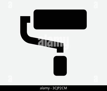 Paint Roll Icon Painting roller brush paintbrush pinter tool house painter renovation repair work home improvement building maintenance construction Stock Vector