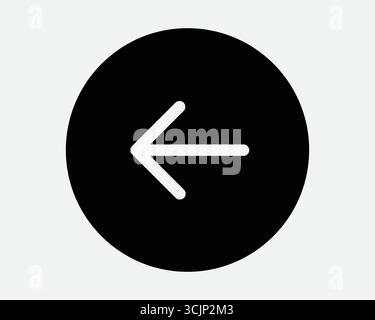 Round Left Icon Arrow Point Leftward Before Previous Back Circle Button Previously Page Navigation Direction Orientation Beside Side Backwards Symbol Stock Vector