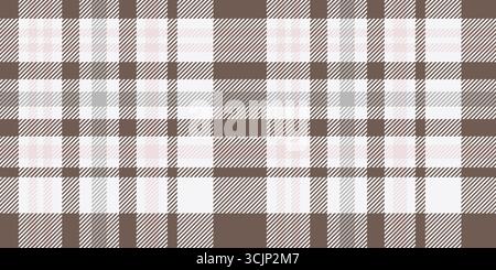 A seamless brown, gray, and pink tartan plaid pattern with soft, neutral tones, perfect for modern textiles, elegant decor, and minimalist designs. Stock Vector