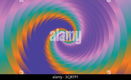 Vibrant Abstract Spiral or Twirl Design with Gradient Colors. Vibrant Swirling Background. Stock Vector