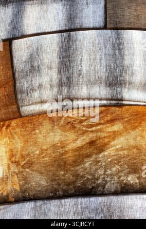 Close up of a patterned canvas yellowed by the sun Stock Photo