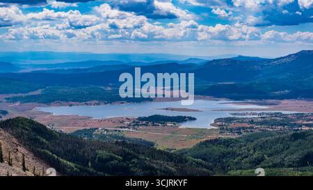 Steamboat Lake from Hahn's Peak, Routt National Forest, Clark, Colorado. Stock Photo