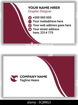 Clean Professional Business Card Design Corporate and Personal Use Vector Stock Vector