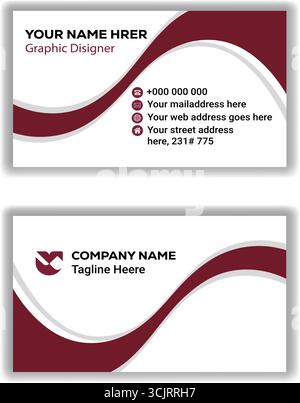 Minimal and Elegant Business Card Template  Modern Branding Vector Illustration Stock Vector