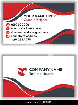 Simple and Modern Business Card  Minimal Corporate Vector Template Stock Vector