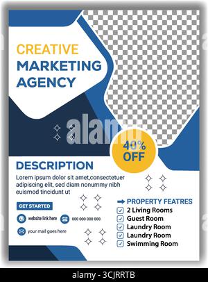 Minimalist Marketing Flyer Layout  Clean and Professional Advertising Vector Design Stock Vector