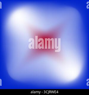 abstract blue and white star with red center, background with a blurred shape Stock Vector