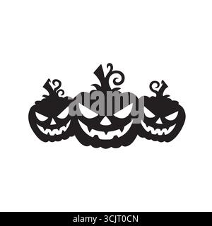 pumpkin with mugged for Halloween on a white background Stock Vector