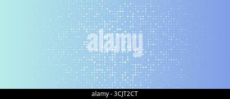 Light Blue Turquoice Medical Abstract Sparkling Pattern. Cyan Gradient Halftone Cross Background. Digital Glowing Effect Texture Grid Fades Sparkles Stock Vector