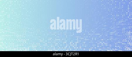 Light Blue Turquoice Medical Abstract Sparkling Pattern. Cyan Gradient Halftone Cross Background. Digital Glowing Effect Texture Grid Fades Sparkles Stock Vector
