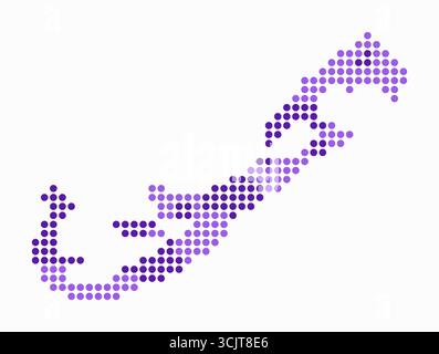 Bermuda dot map. Dotted shape of the country. Bermuda boundary dots ...