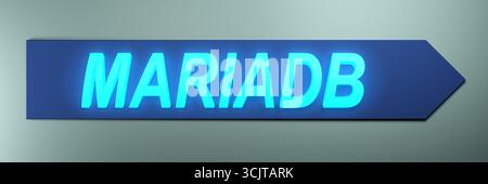 MARIADB- to right blue lighted on Stock Photo