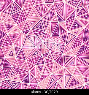 Triangles vector pattern. Medium shape size. Multiple repeated inner triangles. Multicolored style. Repeatable pattern. Stylish vector tiles. Stock Vector